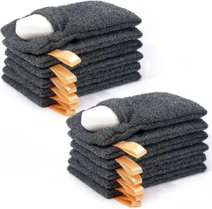 Antimbee 12-Pack Soap Pouch, Soap Exfoliating Bag, Body Scrubbers for Shower Soap Saver, Gray Mesh Bar Soap Sock for Senstive and Rough Skin