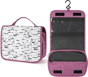 Arrow,Travel Toiletry Hanging Bag Waterproof Bags,Arrows Rustic Vintage Design,Makeup bag Organizers, Cosmetic Travel-Sized Container,Large Capacity for Women,Black White
