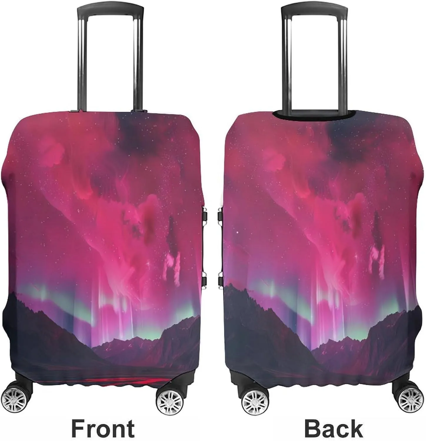 Aurora Pink-Romance Protective Luggage Case Washable Suitcase Cover Travel Bag Protector