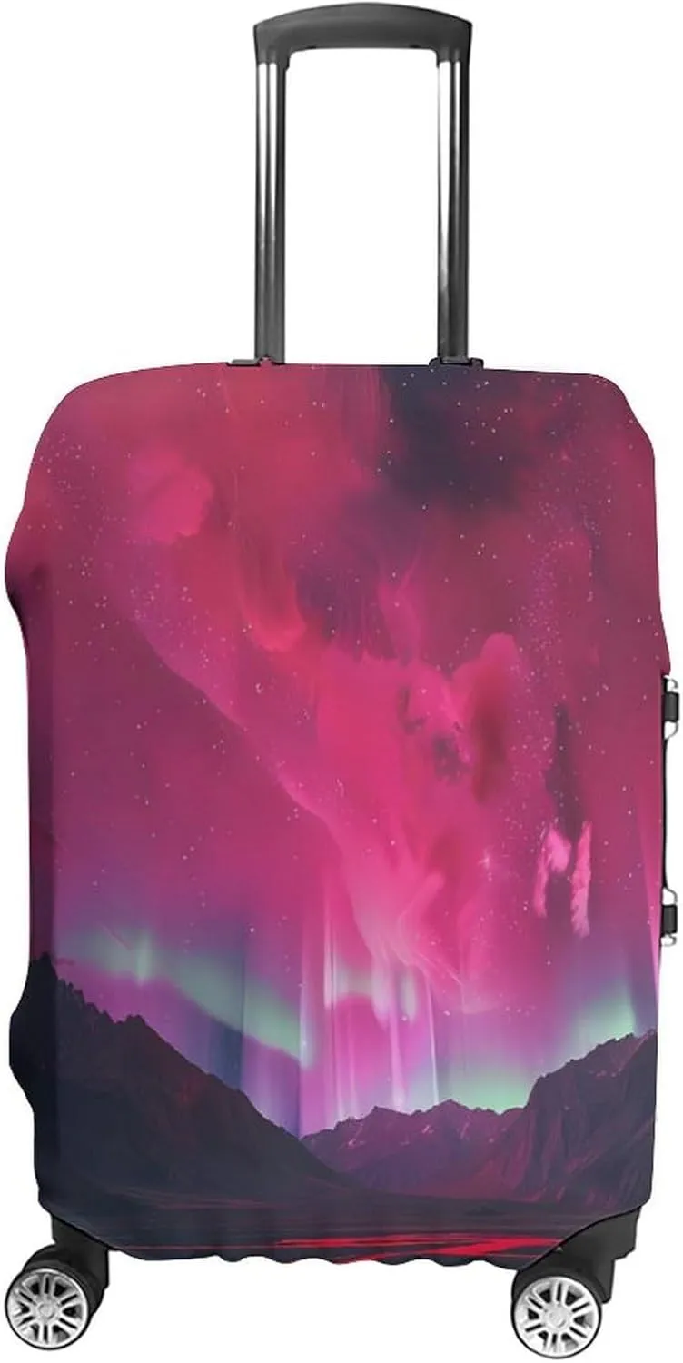 Aurora Pink-Romance Protective Luggage Case Washable Suitcase Cover Travel Bag Protector