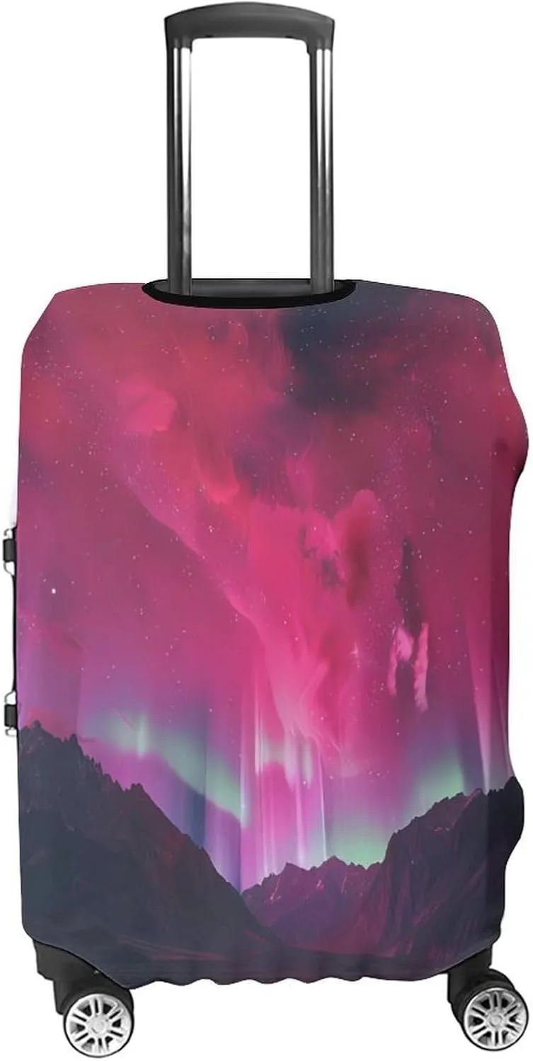 Aurora Pink-Romance Protective Luggage Case Washable Suitcase Cover Travel Bag Protector