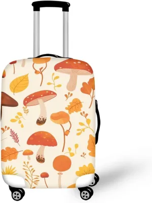 Autumn Mushrooms Travel Luggage Cover Protector Washable Elastic Suitcase Cover Luggage Protective Cover for 18-32 Inch Luggage Covers for Luggage Luggage Cover for Suitcase-L
