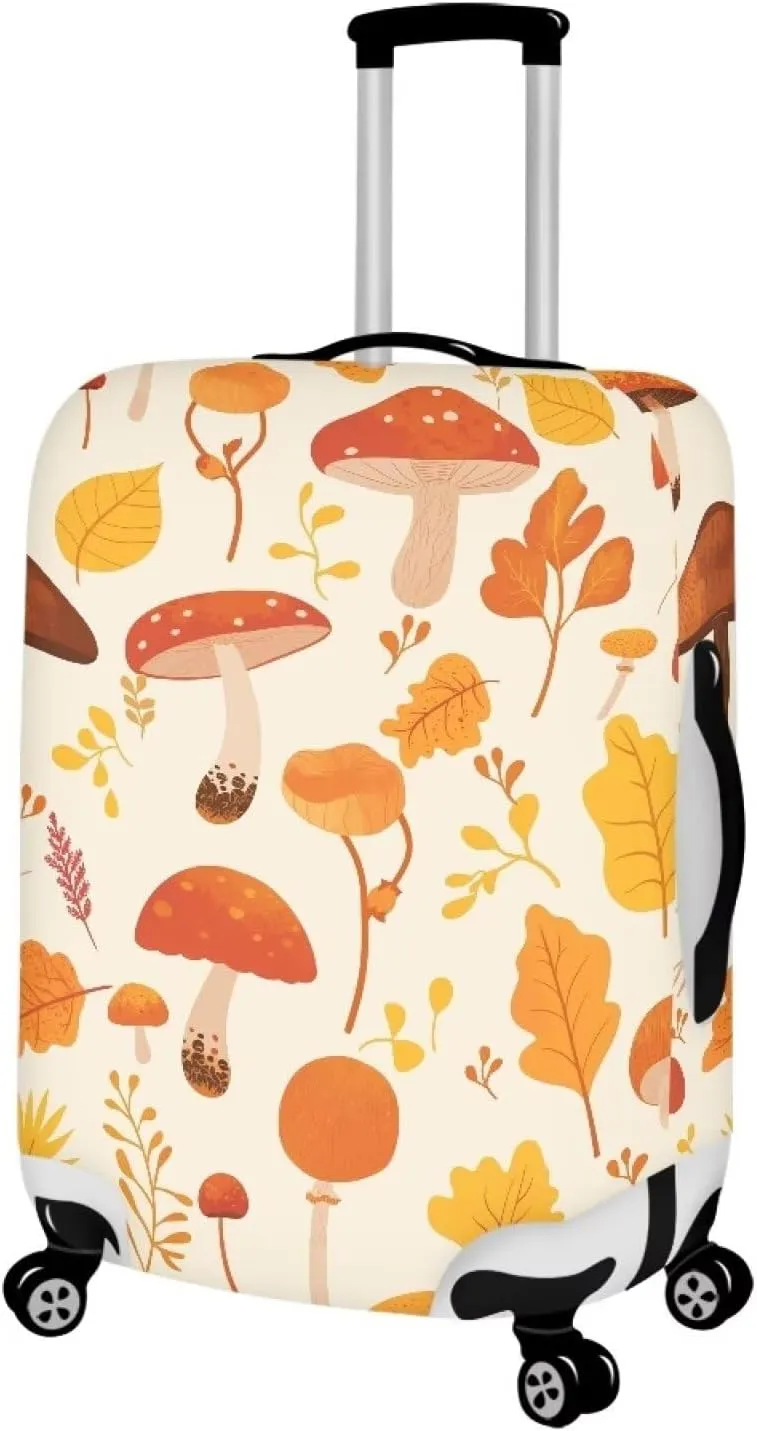 Autumn Mushrooms Travel Luggage Cover Protector Washable Elastic Suitcase Cover Luggage Protective Cover for 18-32 Inch Luggage Covers for Luggage Luggage Cover for Suitcase-L