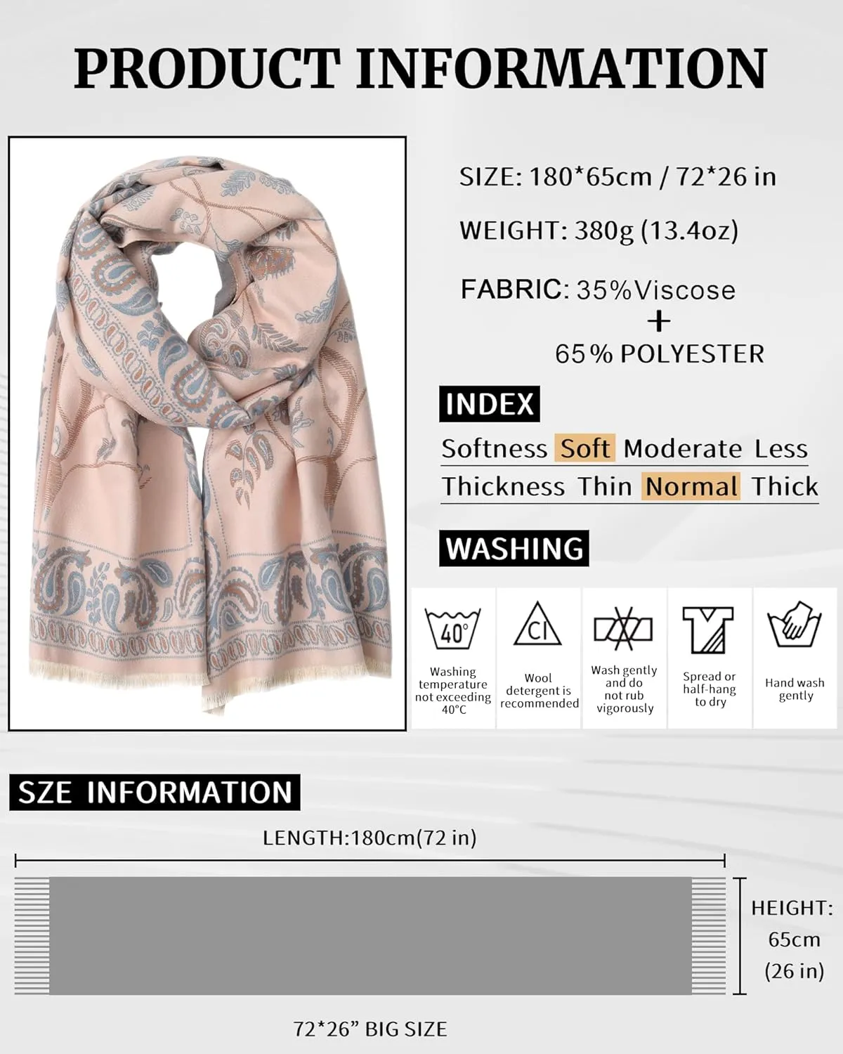 AWAYTR Pashmina Shawls Wraps for Women - Cashew Flower Winter Warm Big Scarf for Women Shawls and Wraps for Evening Dresses