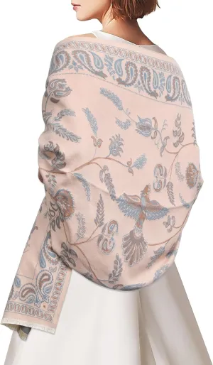 AWAYTR Pashmina Shawls Wraps for Women - Cashew Flower Winter Warm Big Scarf for Women Shawls and Wraps for Evening Dresses