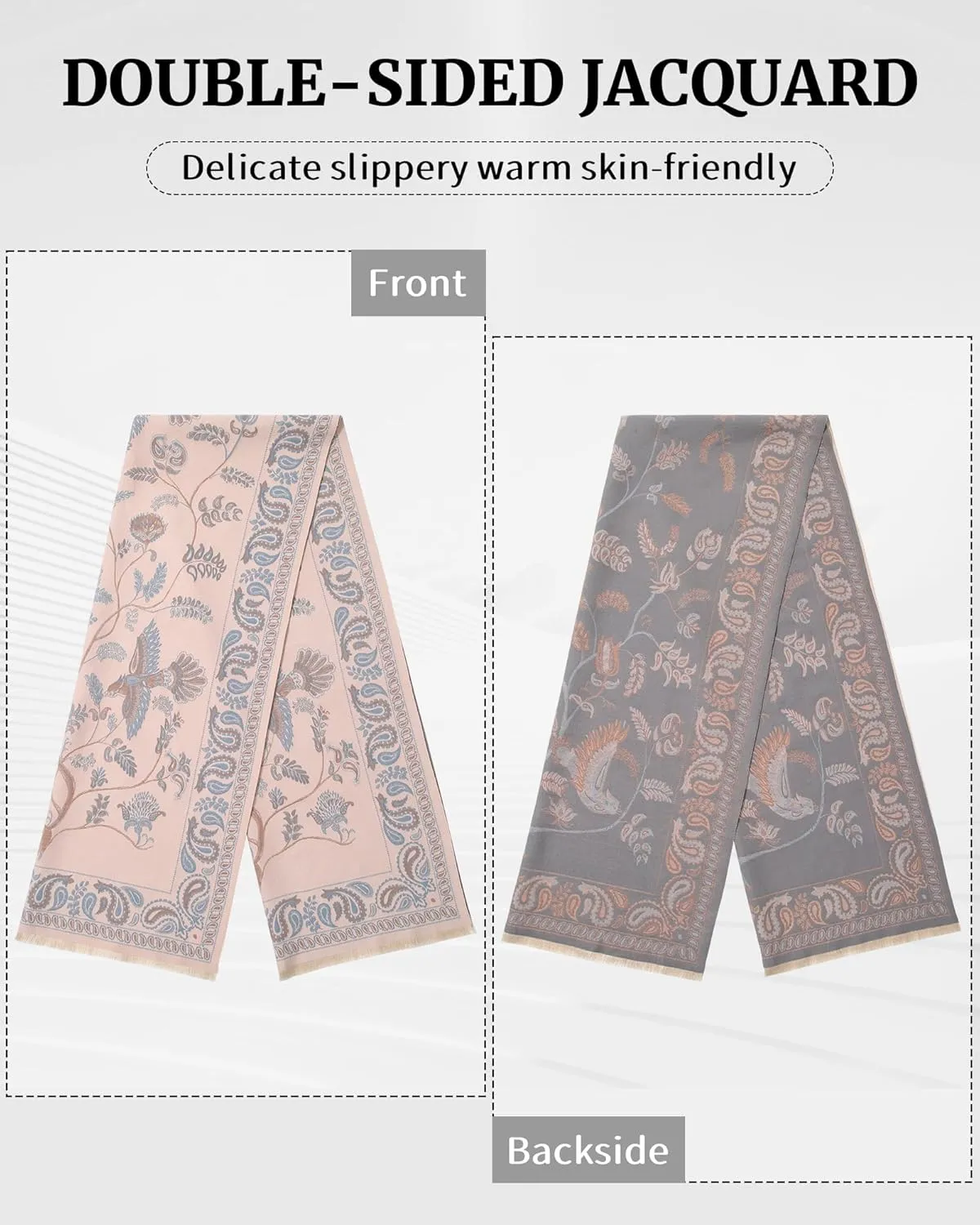 AWAYTR Pashmina Shawls Wraps for Women - Cashew Flower Winter Warm Big Scarf for Women Shawls and Wraps for Evening Dresses