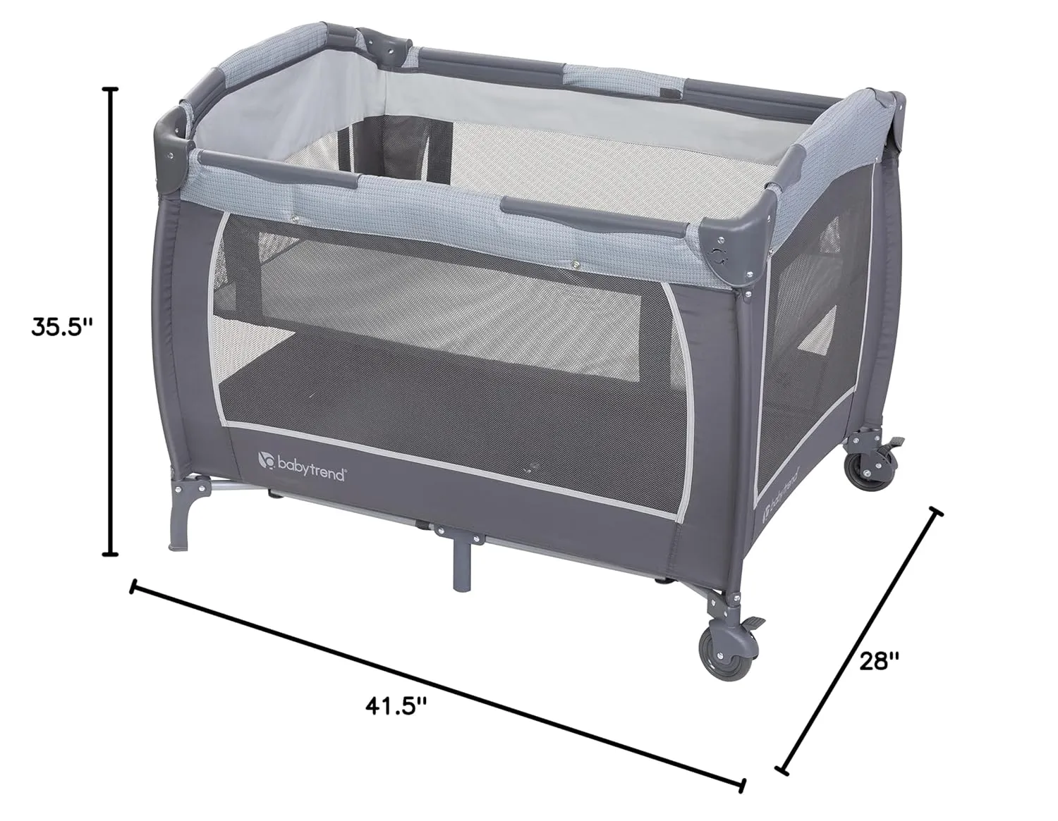 Baby Trend Lil’ Snooze™ Deluxe III Nursery Center® Playard for Twins, Cozy Grey