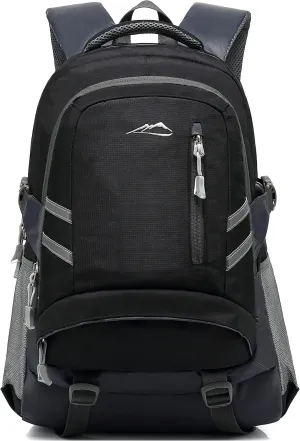 Backpack Bookbag for College Laptop Travel, Fit Laptop Up to 15.6 inch Multi Compartment with USB Charging Port Anti theft, Gift for Men Women (Black)