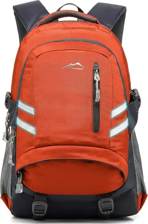 Backpack Bookbag for College Laptop Travel, Fit Laptop Up to 15.6 inch Multi Compartment with USB Charging Port Anti theft, Gift for Men Women (Orange)