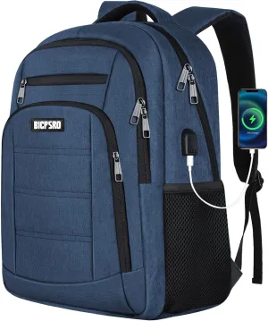 Backpack for Men Women, School Backpack for Teens Boys Girls, Work Business Backpack with USB Charging Port,Water Resistant College Computer Bookbag Fits 15.6 Inch Laptop,Back Pack,Mochilas Blue
