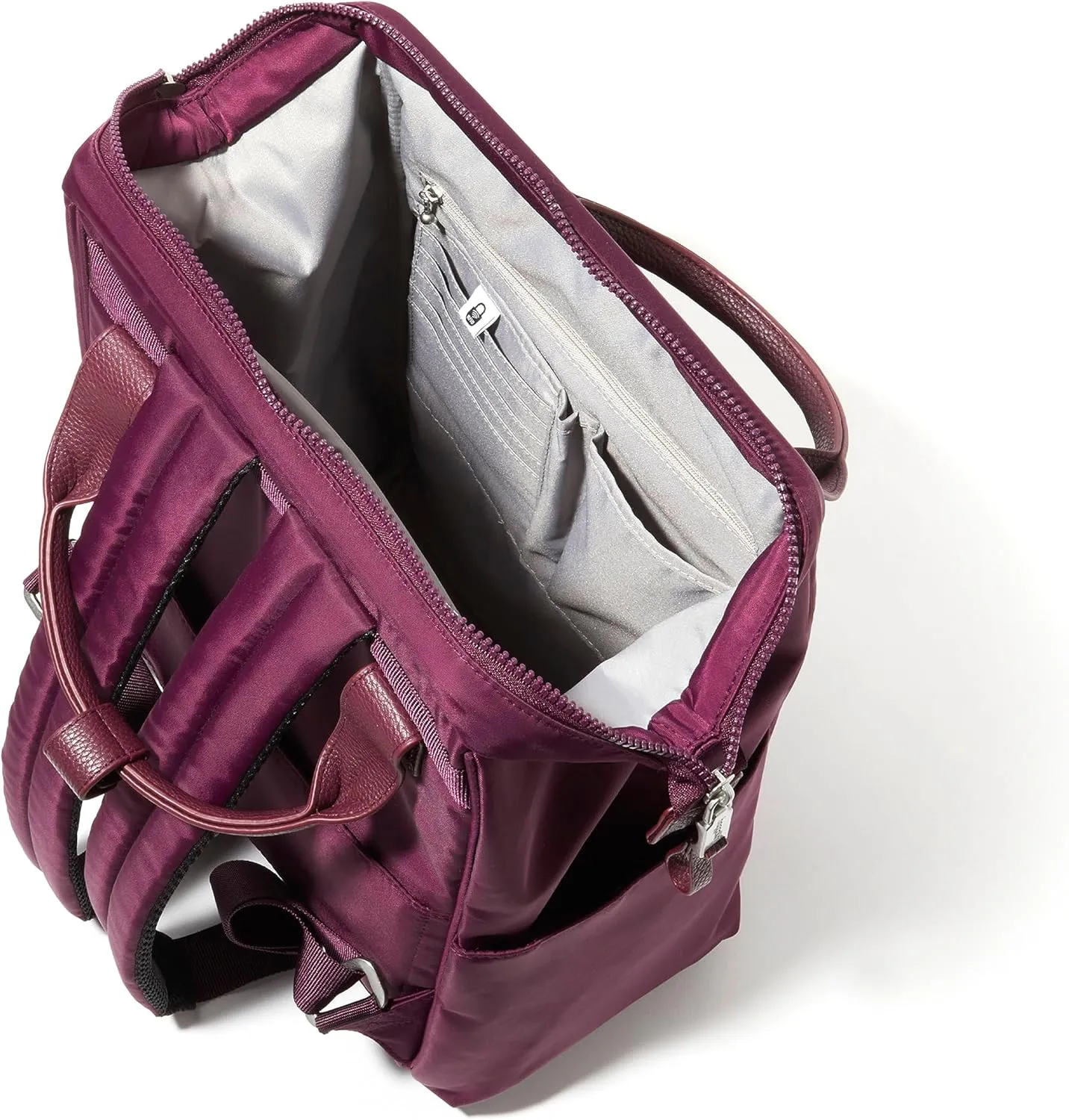 Baggallini Soho Backpack - Travel Laptop Backpack for Women - Lightweight Water-Resistant Luggage Bag, Mulberry