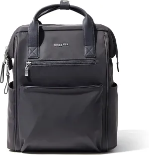 Baggallini Soho Backpack - Travel Laptop Backpack for Women - Lightweight Water-Resistant Luggage Bag, Smoke