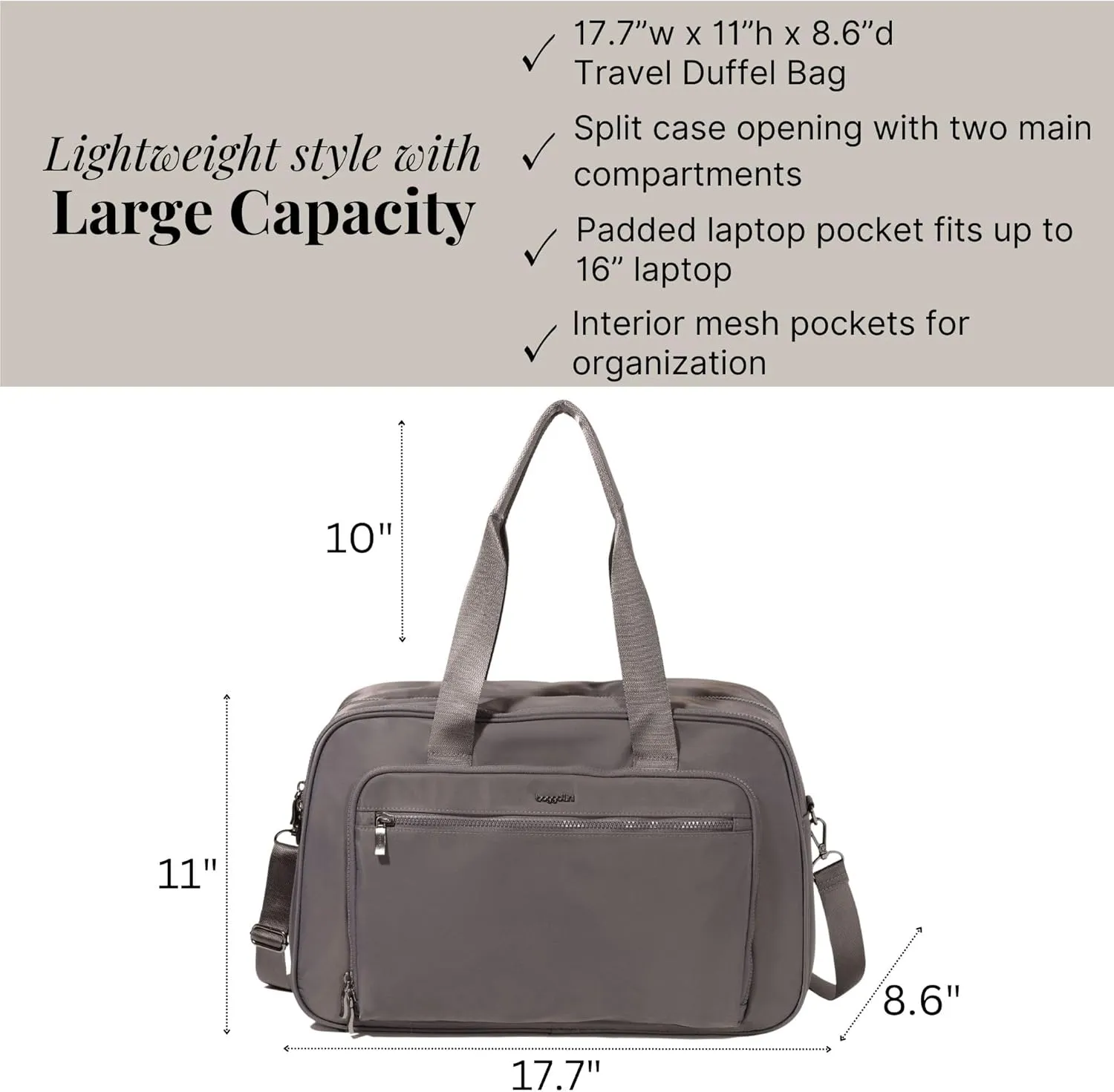 Baggallini Women's Getaway Split Case Duffel