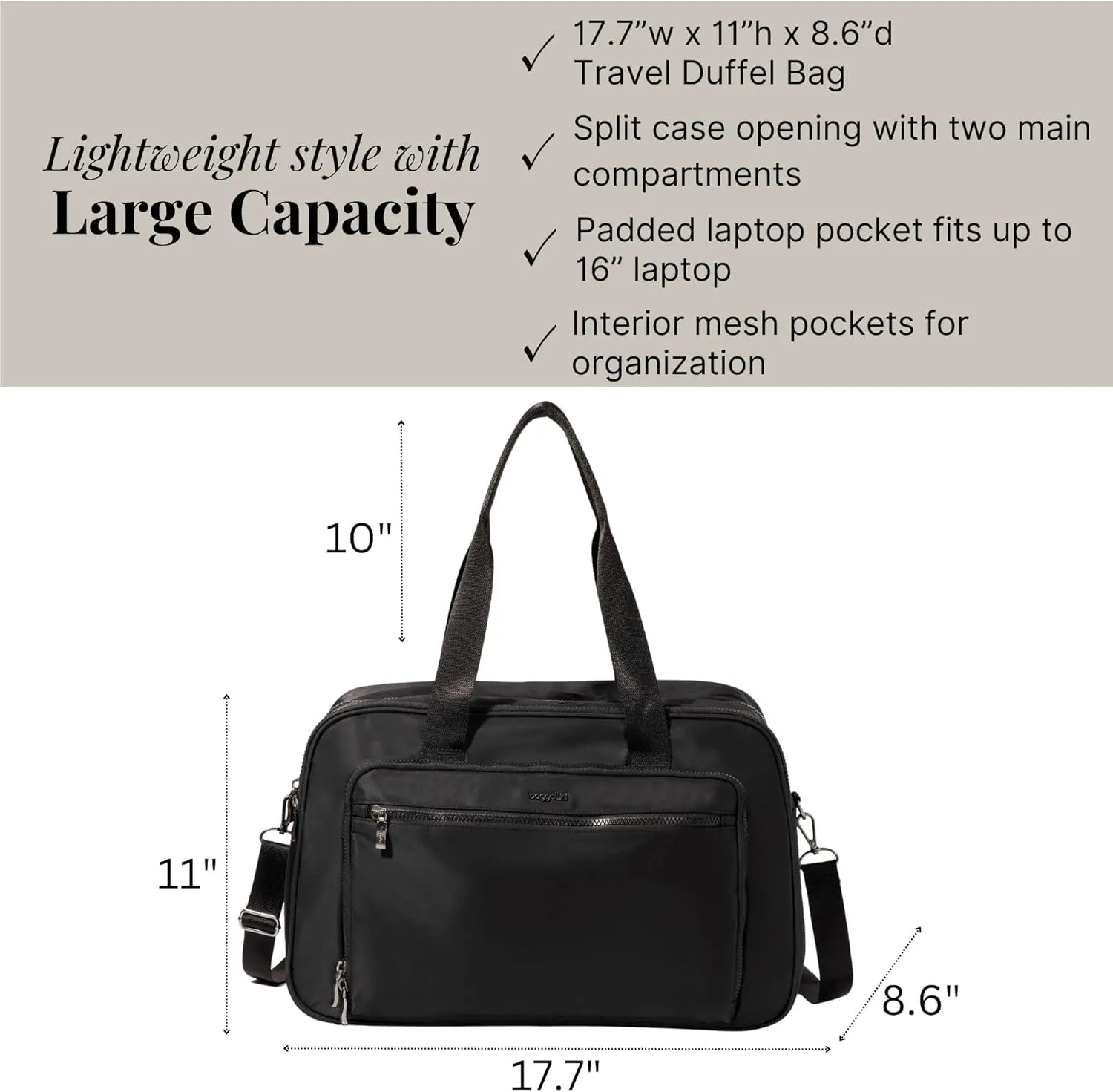 Baggallini Women's Getaway Split Case Duffel