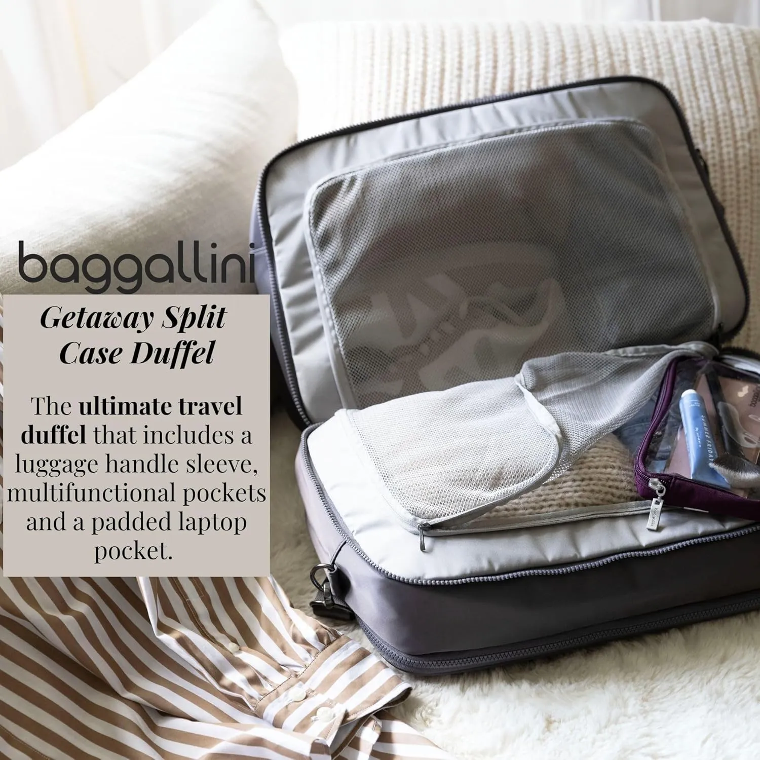 Baggallini Women's Getaway Split Case Duffel