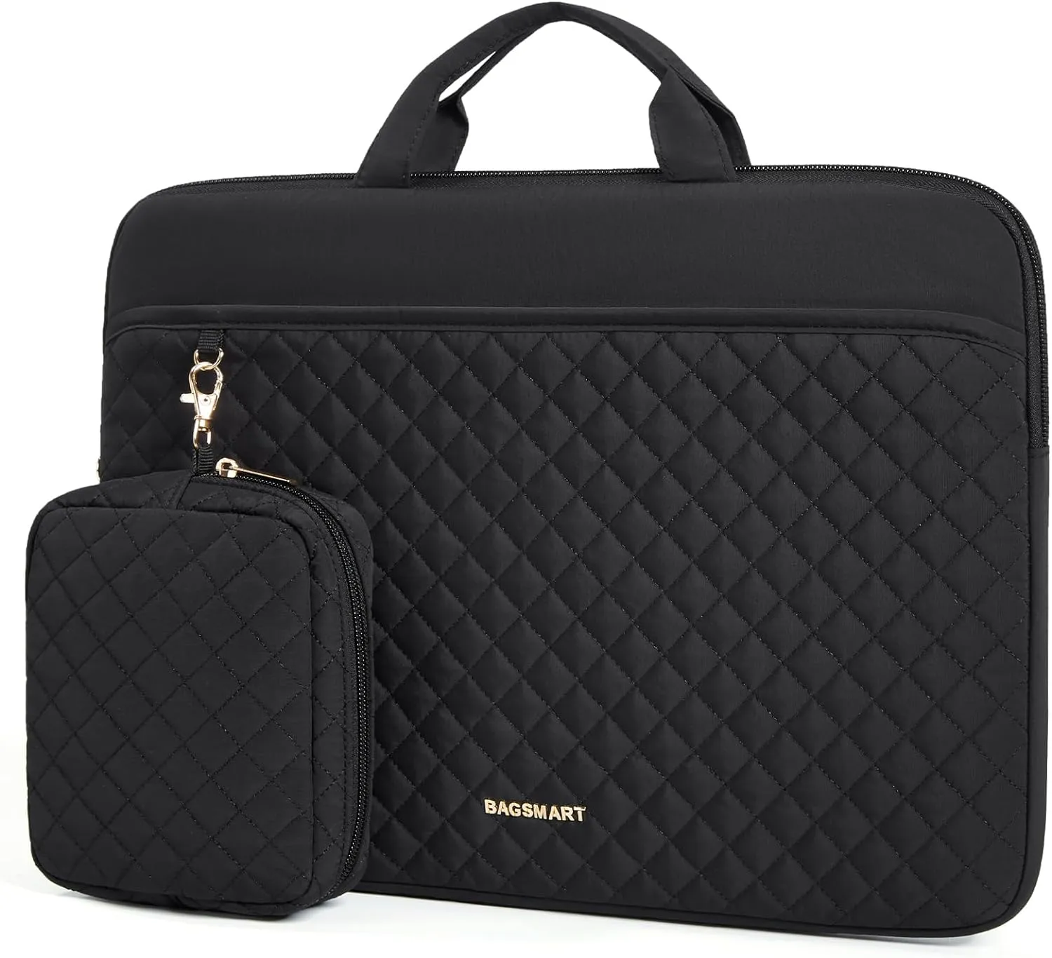 BAGSMART 15-16 inch Laptop Case, Puffy Padded Laptop Sleeve Bag for Women, Portable MacBook Air 13 inch Case Sleeve, Black