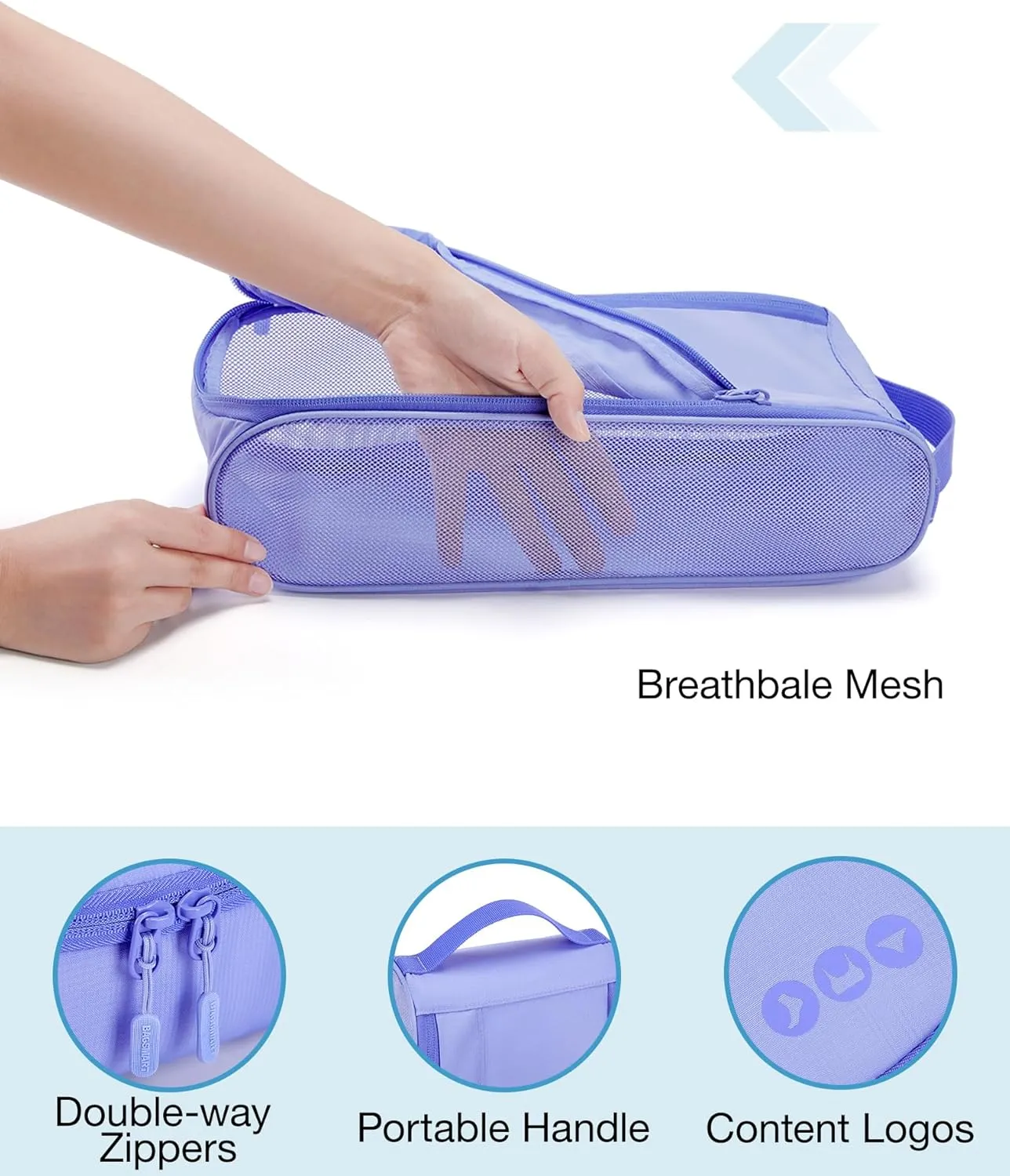 BAGSMART Keep Shape Packing Cubes for Travel, 6 Set Travel Cubes for Packing, Lightweight Suitcase Organizer Bags Set for Travel Essentials