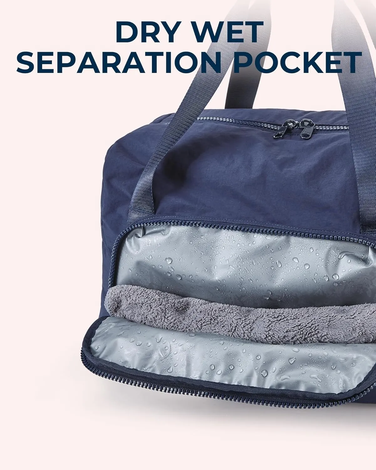 BAGSMART Travel Duffle Bag, Weekender Bags for Women Large Carry on Overnight Bag, Gym Bag with Trolley Sleeve, Personal Item Travel Bag Workout Dance Bag, Navy Blue