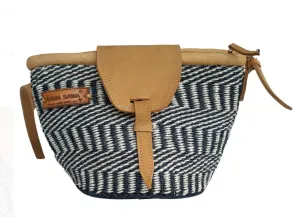 Balance Medium Sisal Straw Crossbody Bag, Hand Woven Bag with Adjustable Leather Strap, Lightweight Summer Bags for Women, Vacation Beach Purse with Flap and Zipper Closure Ideal for Travel