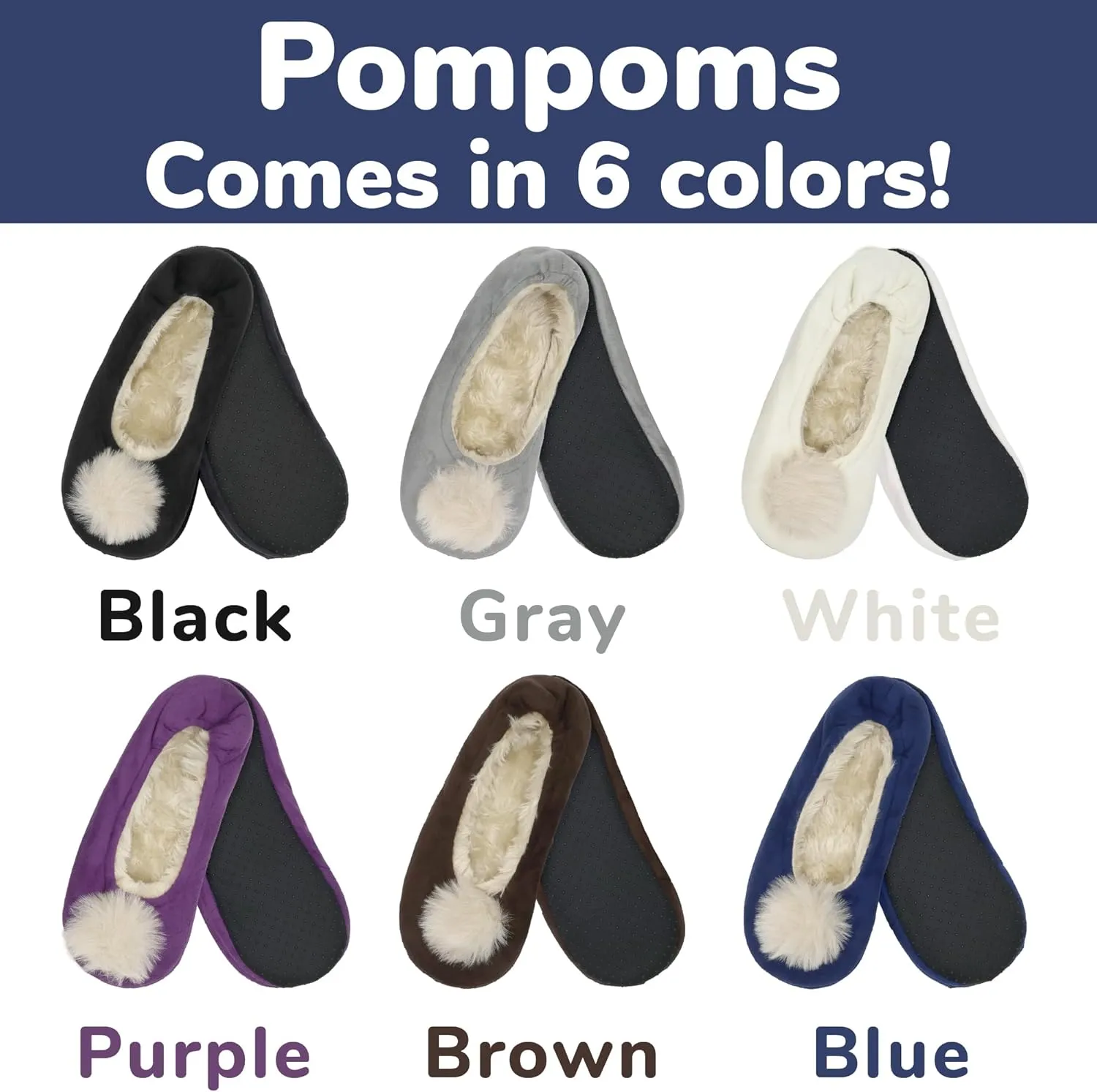 BambooMN Adult Women's Footies Slippers Non-Slip Lined Home Travel Socks - Varies Style and Colors - Value Pack
