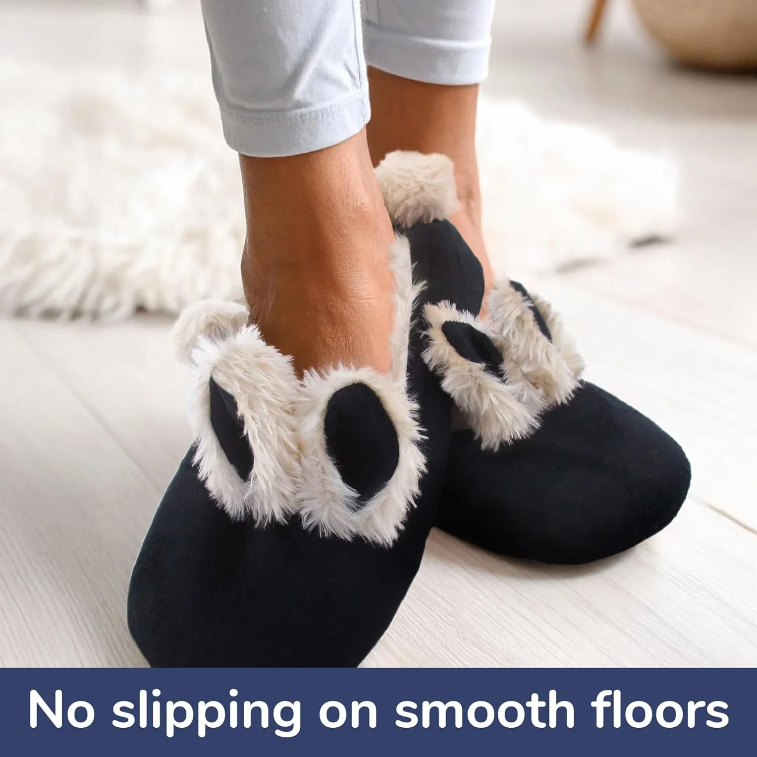 BambooMN Adult Women's Footies Slippers Non-Slip Lined Home Travel Socks - Varies Style and Colors - Value Pack