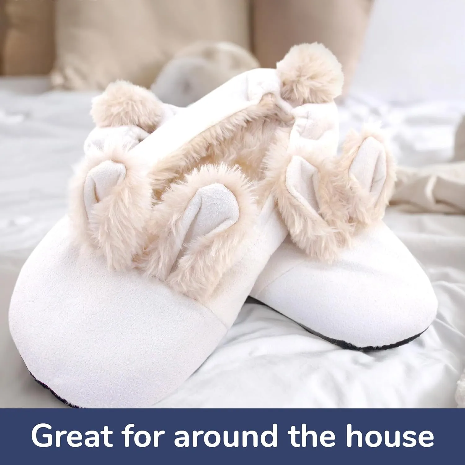 BambooMN Adult Women's Footies Slippers Non-Slip Lined Home Travel Socks - Varies Style and Colors - Value Pack