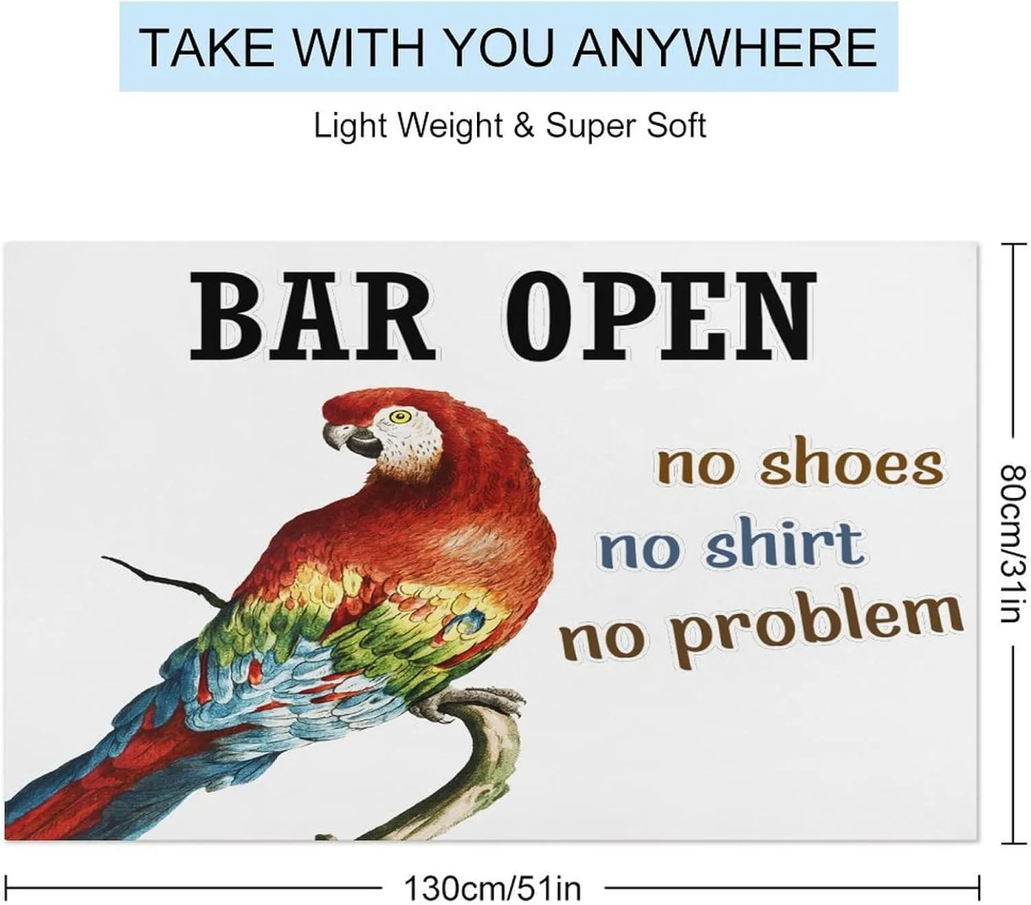 Bar Open No Shoes No Shirt Beach Towel Sand Free 31x51 Lightweight Microfiber Beach Camping Bathroom Outside Towels Rustic Happy Hour Pool Beach Travel Towel Beach Wedding Favor Bridal Shower Gift