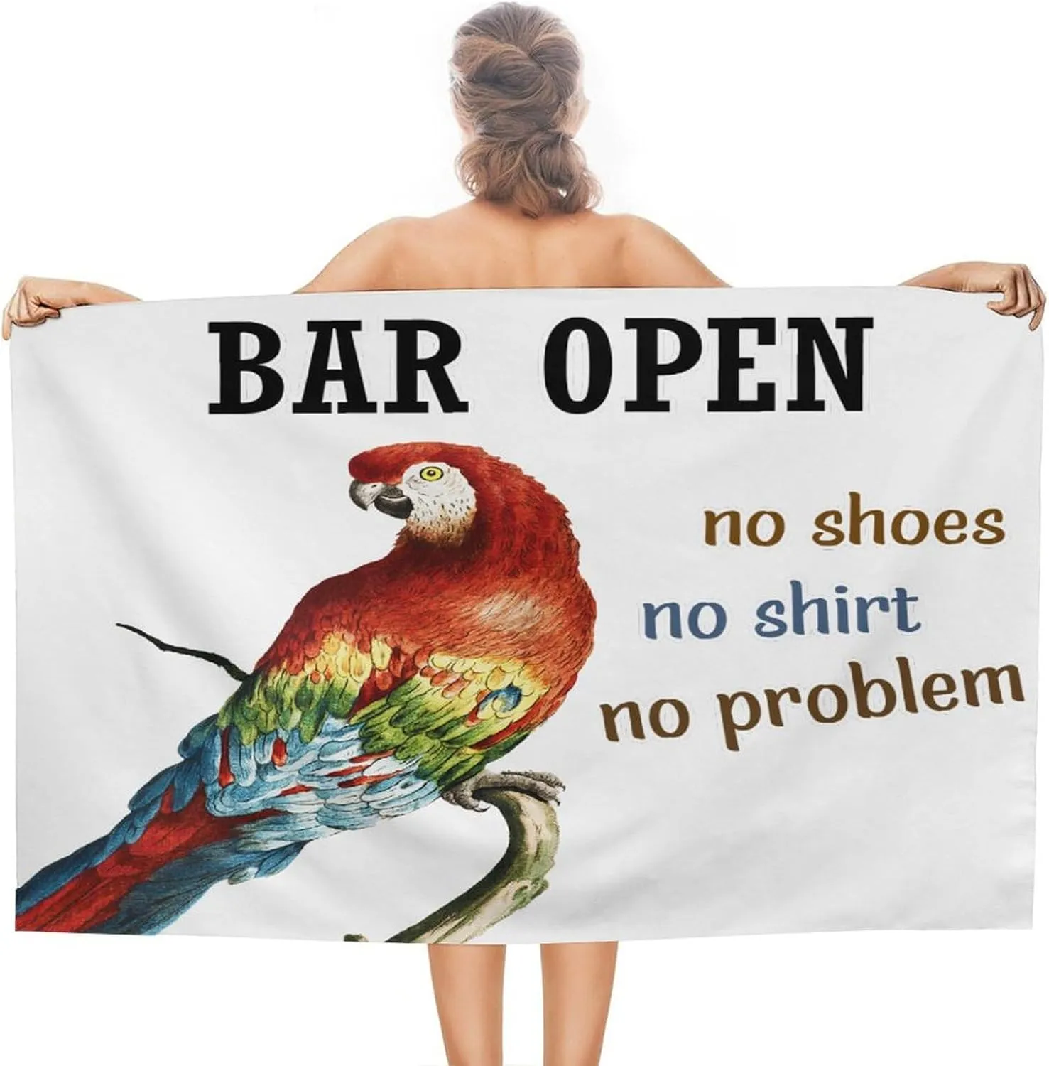 Bar Open No Shoes No Shirt Beach Towel Sand Free 31x51 Lightweight Microfiber Beach Camping Bathroom Outside Towels Rustic Happy Hour Pool Beach Travel Towel Beach Wedding Favor Bridal Shower Gift