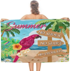 Bar Open No Shoes No Shirt No Problem Beach Bath Towel No-Shrink 31x51 Lightweight Microfiber Camping Gym Cruises Travel Towels Rustic Happy Hour Pool Beach Travel Towel Vacation Gift Bridesmaid Gifts
