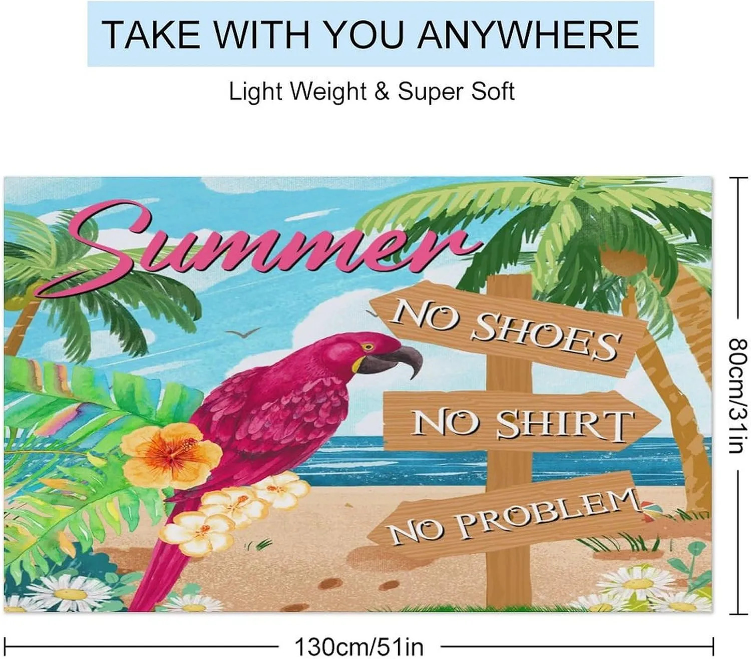 Bar Open No Shoes No Shirt No Problem Beach Bath Towel No-Shrink 31x51 Lightweight Microfiber Camping Gym Cruises Travel Towels Rustic Happy Hour Pool Beach Travel Towel Vacation Gift Bridesmaid Gifts