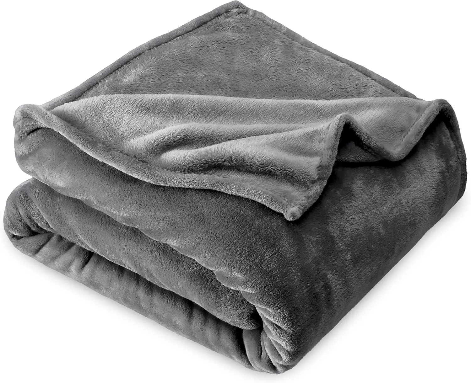Bare Home Fleece Microplush Blanket - Extra Long - Lightweight Throw for Bed, Sofa, Couch, Movie Night, Camping, and Travel - Cabin Blanket (Twin/Twin XL, Grey)