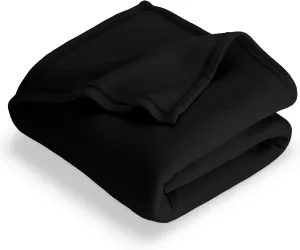 Bare Home Polar Fleece Blanket - Full/Queen - Black - Warm & Cozy - Premium Fleece - Throw for Bed, Sofa, Camping, Travel and Cold Nights - Lightweight Blanket (Full/Queen, Black)