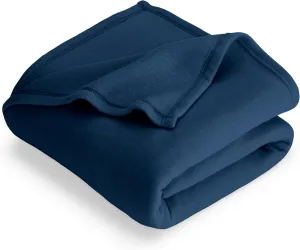 Bare Home Polar Fleece Blanket - Full/Queen - Dark Blue - Warm & Cozy - Premium Fleece - Throw for Bed, Sofa, Camping, Travel and Cold Nights - Lightweight Blanket (Full/Queen, Dark Blue)