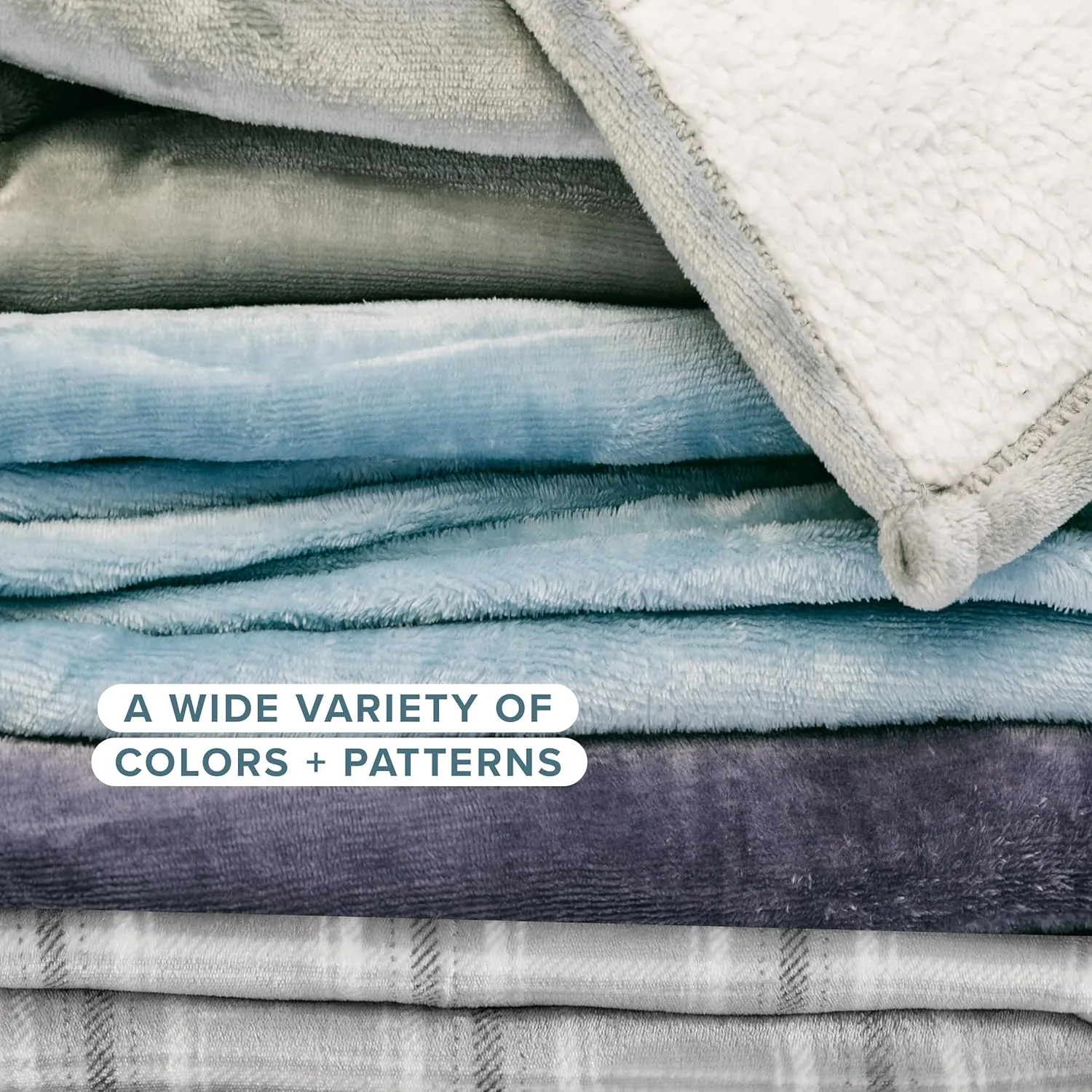 Bare Home Sherpa Fleece Blanket - Extra Long - Blanket for Bed, Sofa, Couch, Camping, Travel, and Gifts - Warm & Lightweight - Fluffy & Soft - Reversible (Twin/Twin XL, Light Grey)
