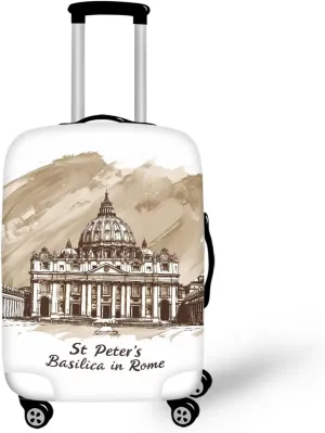 Basilica In Rome Suicases Cover Luggage Covers for Suitcase Cover Protector Fit 18-32 Inch Luggage Travel Size Covers Protective Cover Luggage Cover for Travel Carry On Covers-L