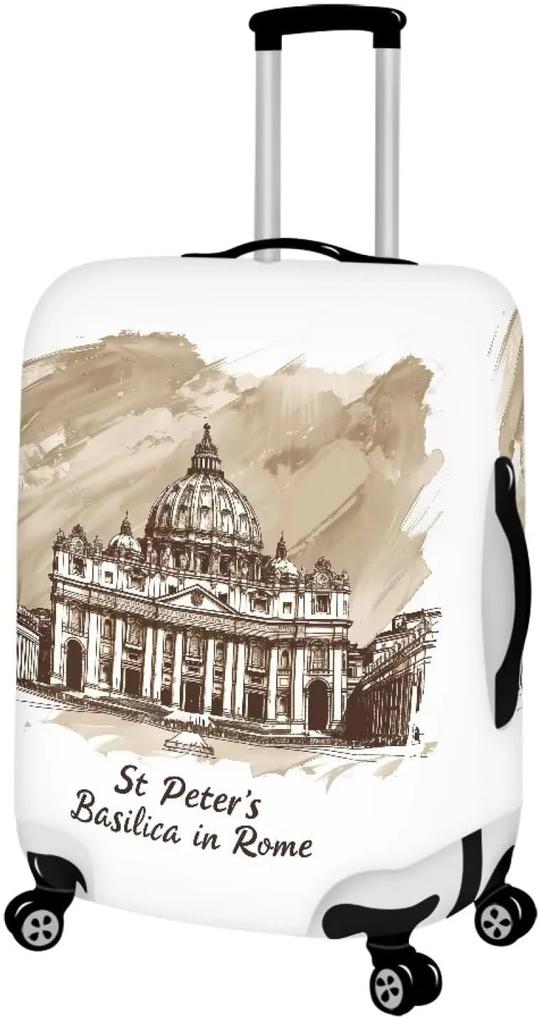 Basilica In Rome Suicases Cover Luggage Covers for Suitcase Cover Protector Fit 18-32 Inch Luggage Travel Size Covers Protective Cover Luggage Cover for Travel Carry On Covers-L