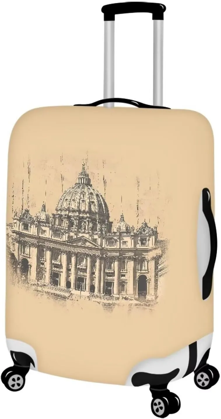Basilica In Rome01 Luggage Cover Washable Suitcase Protector Anti-Scratch Suitcase Cover Fits 18-32 Inch Luggage Custom Luggage Cover Large Suitcase Cover Protector Suitcase Covers-L