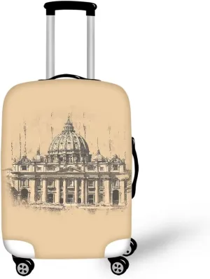 Basilica In Rome01 Luggage Cover Washable Suitcase Protector Anti-Scratch Suitcase Cover Fits 18-32 Inch Luggage Custom Luggage Cover Large Suitcase Cover Protector Suitcase Covers-L