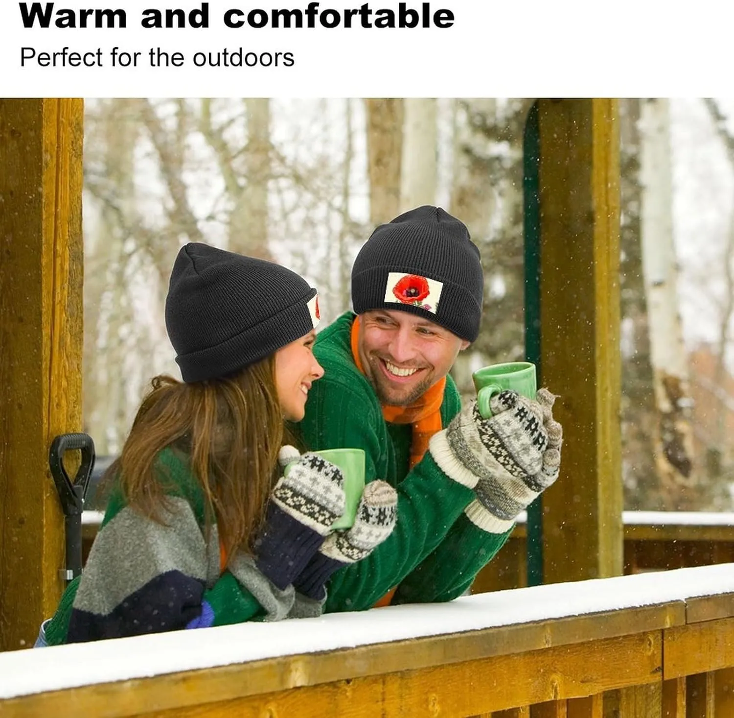 Beanie Hats for Women Men,Retro Canada Flag Print Soft Cozy Winter Hat,Warm Acrylic Knitted Cuffed Beanie Cap