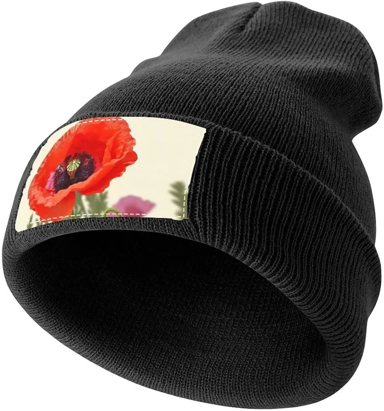 Beanie Hats for Women Men,Retro Canada Flag Print Soft Cozy Winter Hat,Warm Acrylic Knitted Cuffed Beanie Cap