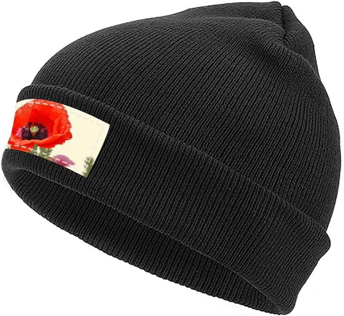 Beanie Hats for Women Men,Retro Canada Flag Print Soft Cozy Winter Hat,Warm Acrylic Knitted Cuffed Beanie Cap