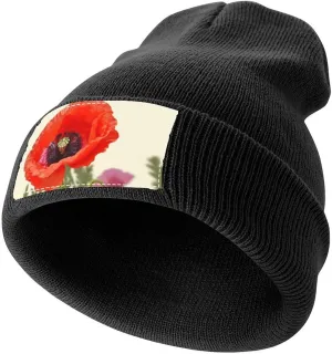 Beanie Hats for Women Men,Retro Canada Flag Print Soft Cozy Winter Hat,Warm Acrylic Knitted Cuffed Beanie Cap