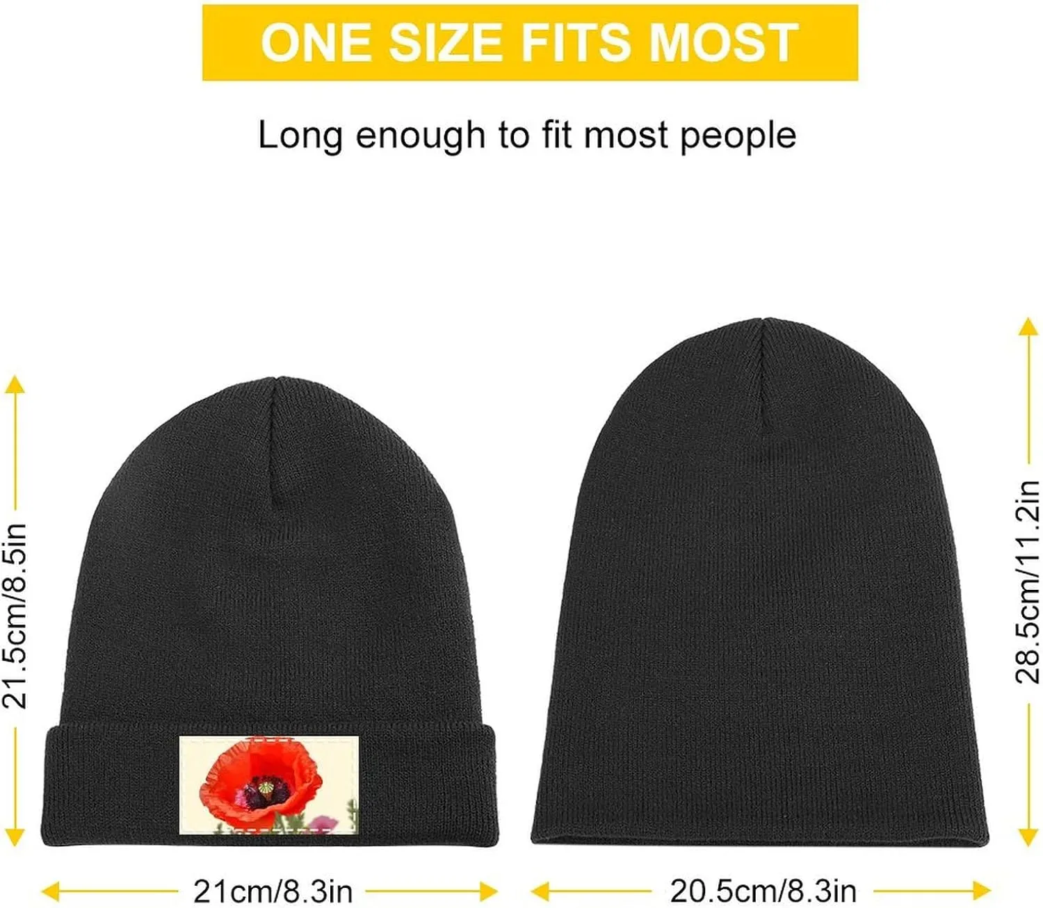 Beanie Hats for Women Men,Retro Canada Flag Print Soft Cozy Winter Hat,Warm Acrylic Knitted Cuffed Beanie Cap