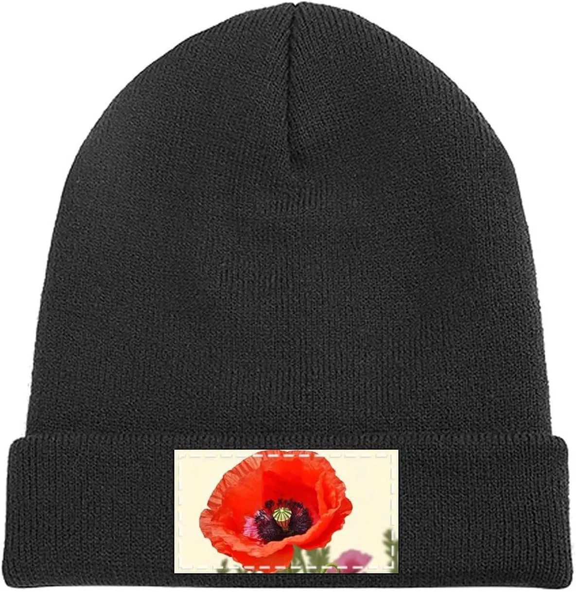 Beanie Hats for Women Men,Retro Canada Flag Print Soft Cozy Winter Hat,Warm Acrylic Knitted Cuffed Beanie Cap