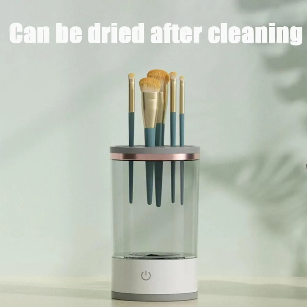 Beauty Swirl Cosmetic Brush Cleaner, The Cozy Luna Brush Cleaner, Cozy Luna Makeup Brush Cleaner, Automatic Spinning Cosmetic Tool for Deep Cleaning All Types of Brushes Set (White, Charging)