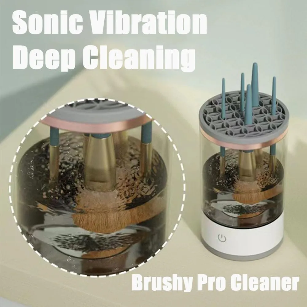 Beauty Swirl Cosmetic Brush Cleaner, The Cozy Luna Brush Cleaner, Cozy Luna Makeup Brush Cleaner, Automatic Spinning Cosmetic Tool for Deep Cleaning All Types of Brushes Set (White, Charging)