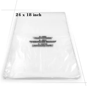 Becko US 18’’ X 24’’ (100 Count) Self Seal Clear Poly Plastic Bags with Suffocation Warning for Shipping, Packaging Clothes, Backpacks, Bedding, Dustproof & Permanent Adhesive