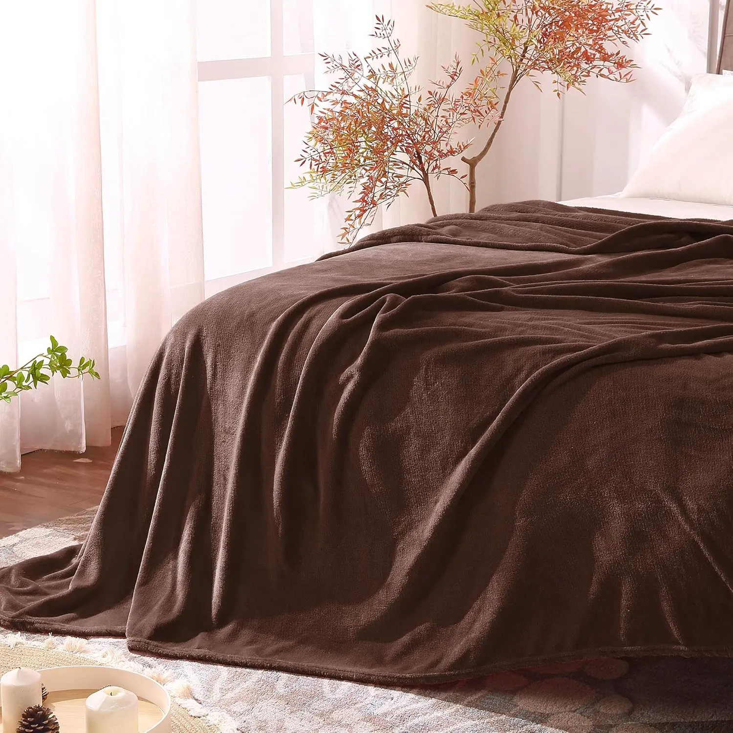 BEDELITE Fleece Blanket Brown Throw Blankets for Couch & Bed, Luxury Plush Cozy Fuzzy Blanket 50" x 60", Super Soft Warm Lightweight Throw Blanket for Travel Camping
