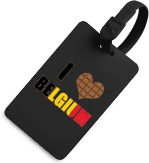Belgium I Love Belgian Chocolate Luggage Tag for Suitcase Funny Bag Tags Travel Identify Labels