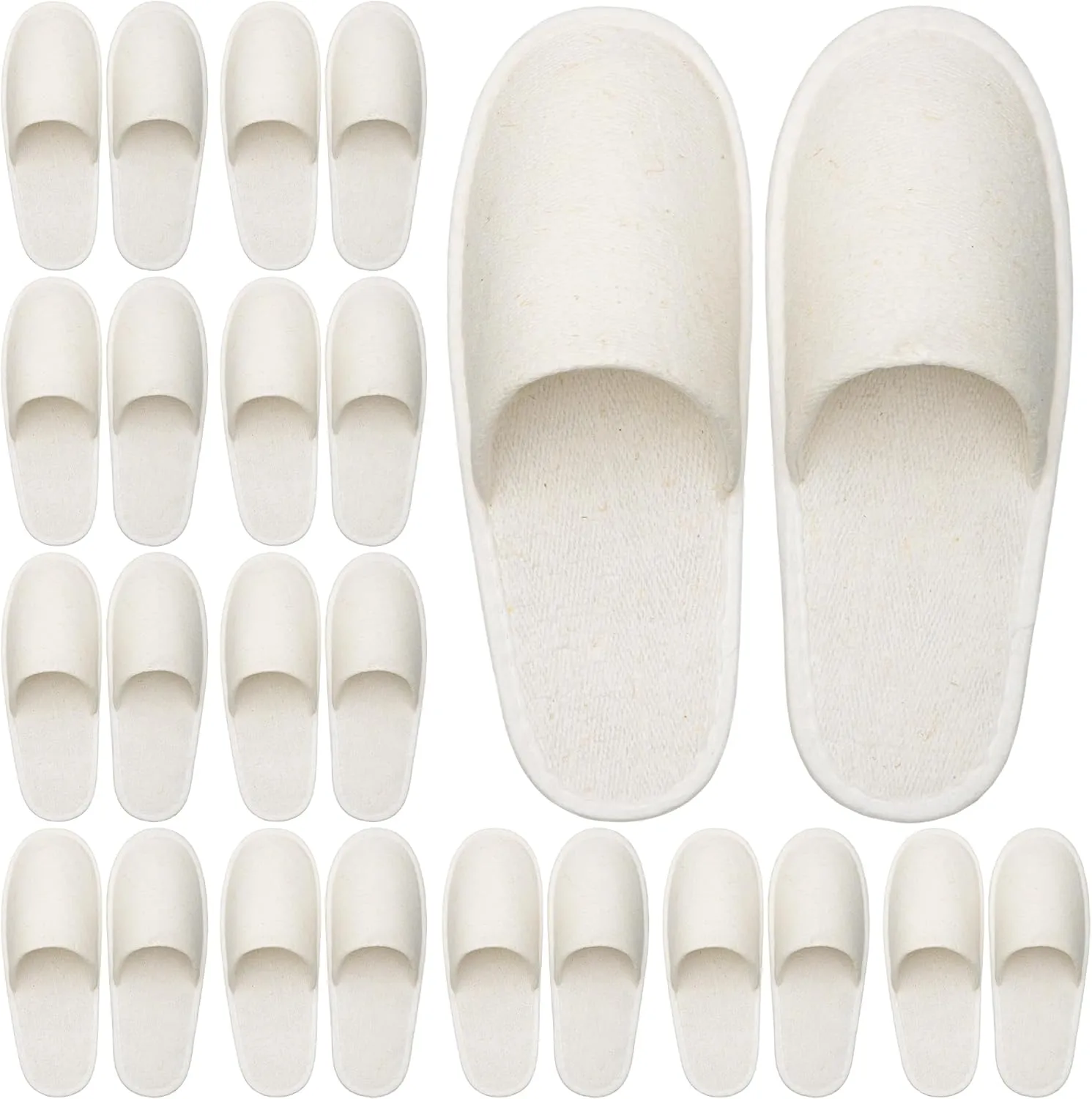 BERGMAN KELLY - Spa Slippers - Eco-Friendly & 100% Biodegradable Disposable Indoor House Slippers - Closed Toe House Shoes for Men & Women - Value Pack Hotel Indoor Shoes for Guests - Washable